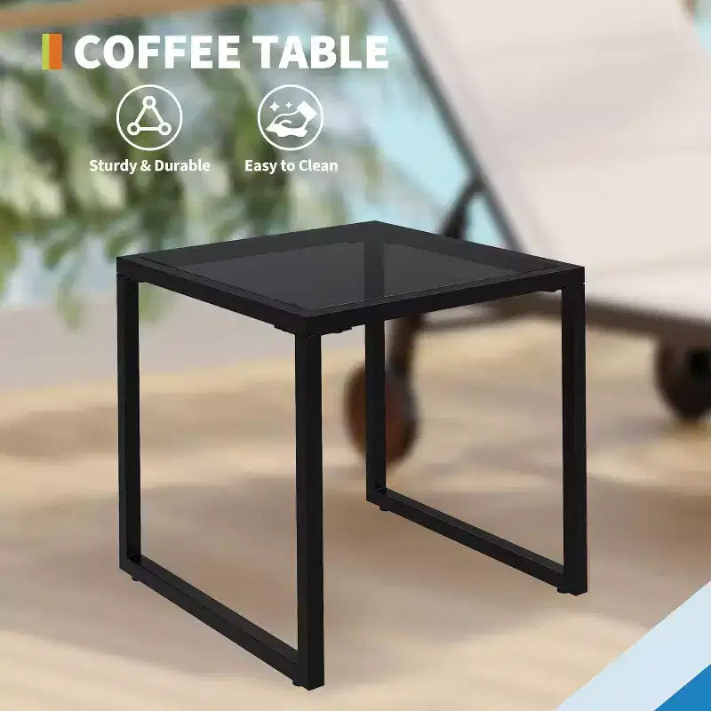 2 chaises longues de patio en textile avec table d'appoint, dossier réglable, transats de piscine sur roulettes, chaises longues pour piscine extérieure, cour, pelouse