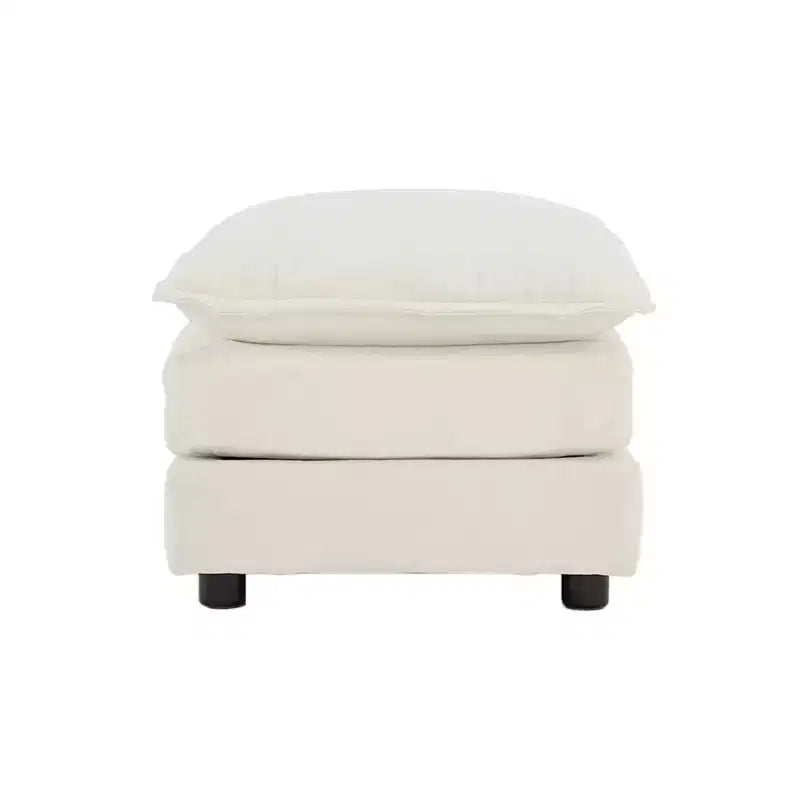 Canapé d'angle modulaire surdimensionné en forme de L, confortable et rembourré, avec pouf, pour salon, blanc