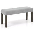 Costway Upholstered Bedroom Bench w/Padded Seat & Solid Wood Legs for Dining Room