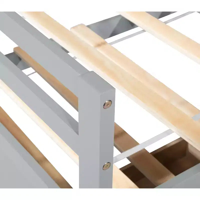Lit mezzanine complet avec bureau sous le lit en pin massif peu encombrant