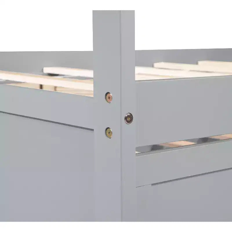 Lit mezzanine complet avec bureau sous le lit en pin massif peu encombrant