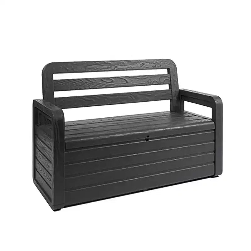 Banc coffre de rangement verrouillable Foreverspring résistant aux intempéries pour meubles de piscine et de terrasse, 265 litres, anthracite