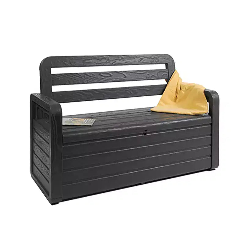 Banc coffre de rangement verrouillable Foreverspring résistant aux intempéries pour meubles de piscine et de terrasse, 265 litres, anthracite