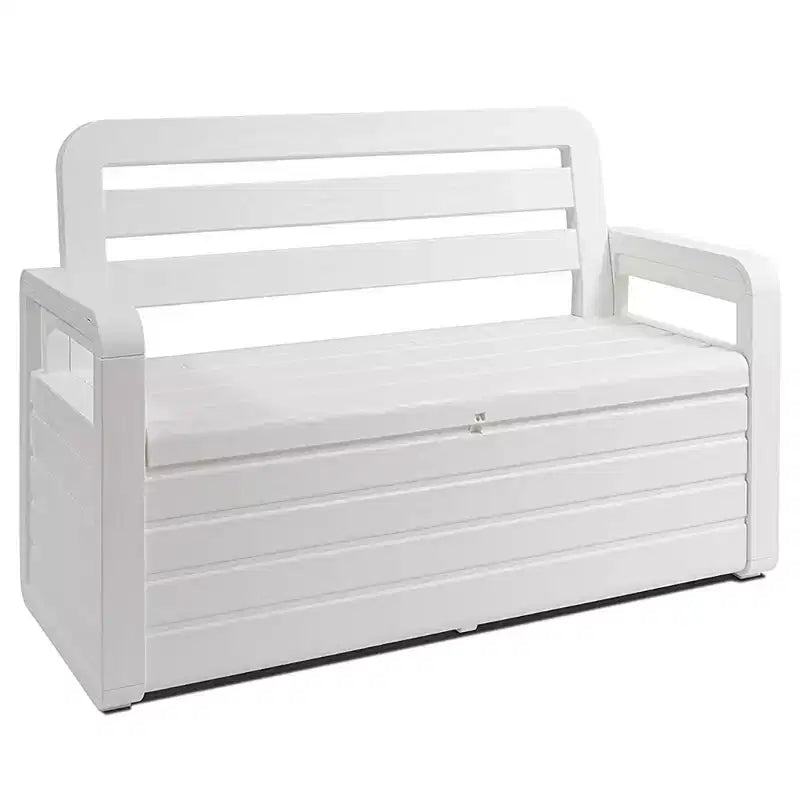 Banc coffre de rangement verrouillable Foreverspring résistant aux intempéries pour meubles de piscine et de terrasse, 265 litres, anthracite