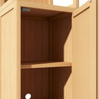 Meuble haut de salle de bain 1 porte 52 po Tall Wood avec étagère ouverte, couleur naturelle