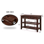 Table console de 42 po avec tiroirs et étagères à niveaux