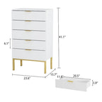 Commode de rangement à 5 tiroirs Table de chevet Meuble de rangement 60 cm L Blanc/Dos