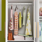 Armoire penderie autoportante de 63 pouces de large avec tiroirs