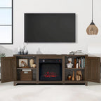 Meuble TV de ferme avec cheminée électrique de 58 po, console pour téléviseurs jusqu'à 65 po