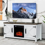 Meuble TV de ferme avec cheminée électrique de 58 po, console pour téléviseurs jusqu'à 65 po