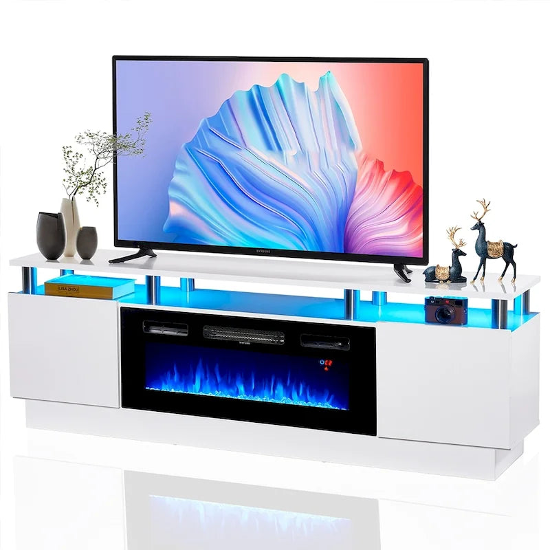 Meuble TV cheminée de 70 po avec foyer électrique de 36 po