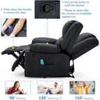 Causeuse inclinable 2 places avec fonction de chauffage et de massage