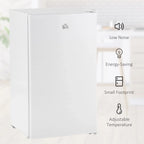 Mini-réfrigérateur de 3,2 pi³ avec congélateur, réfrigérateur compact à porte unique avec thermostat réglable pour chambre à coucher