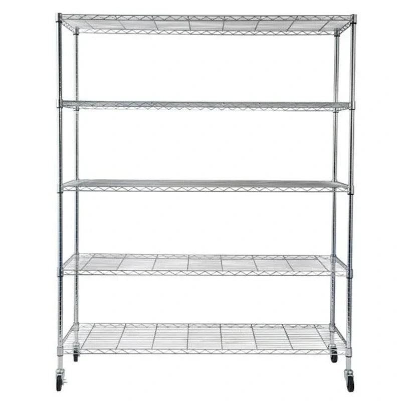 Étagère métallique à 5 niveaux avec roulettes - (59,06 x 17,72 x 70,87)
