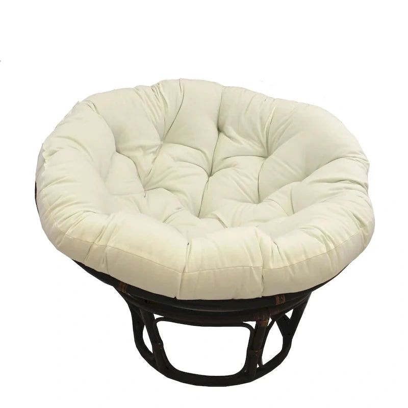 Fauteuil Papasan en rotin de 42 pouces avec coussin en sergé
