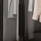 47,2 Grande Armoire LED Lumineuse Placard à Portes en Verre Entièrement en Verre