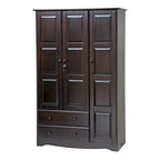 Armoire 3 portes - Blanc/Moka/Java - Bois massif
