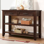 Table console de 42 po avec tiroirs et étagères à niveaux