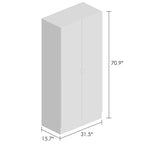 Armoire de chambre autonome à 2 portes avec tringle à vêtements