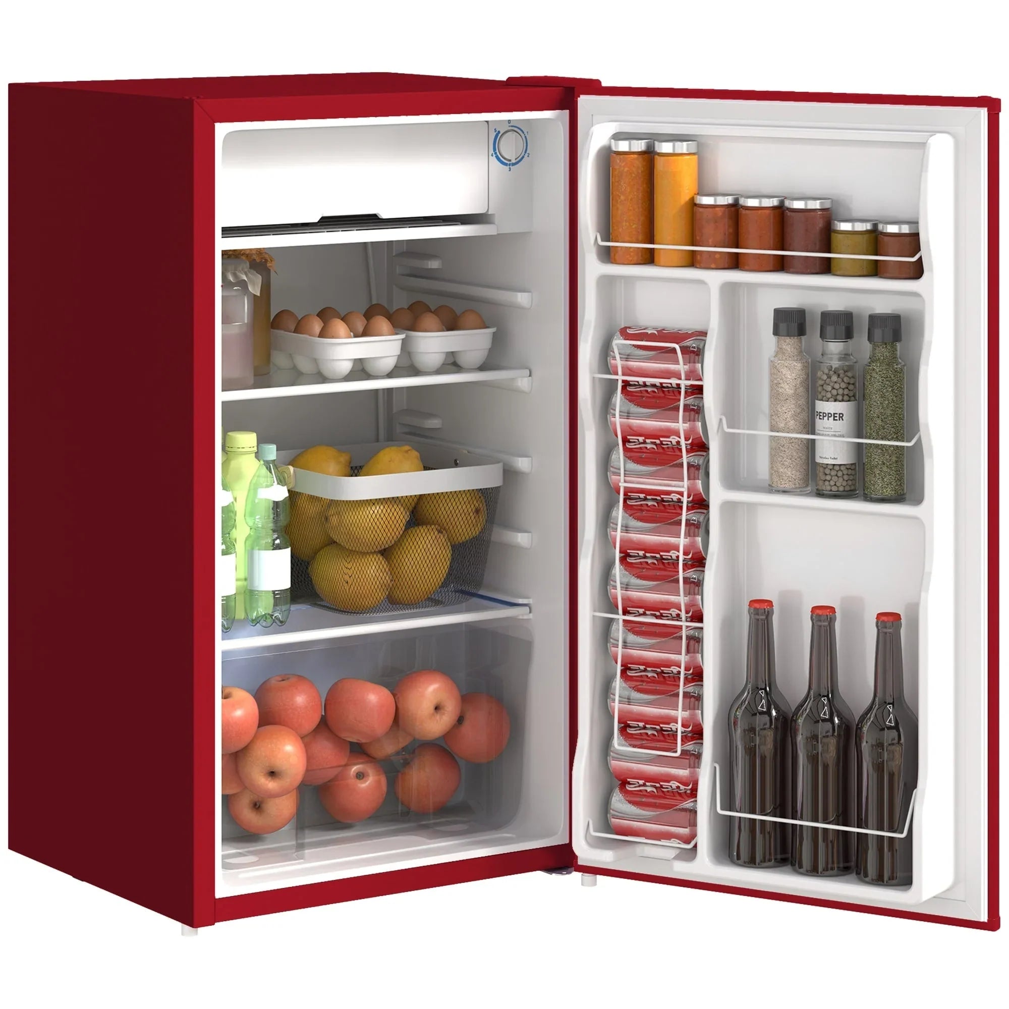 Mini-réfrigérateur de 3,2 pi³ avec congélateur, réfrigérateur compact à porte unique avec thermostat réglable pour chambre à coucher