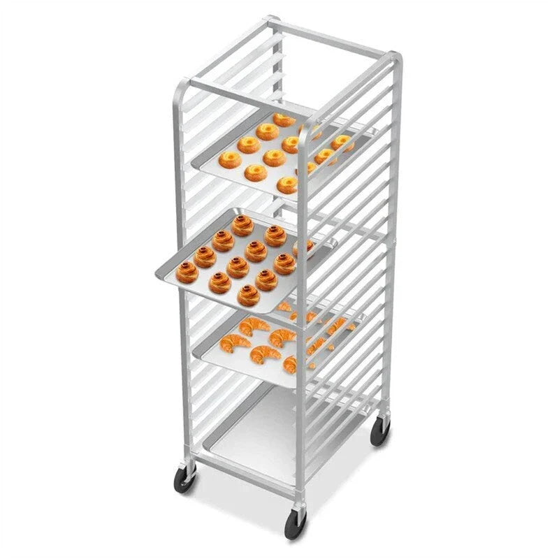 Étagère de boulangerie à 10 ou 20 niveaux en acier inoxydable pour plaques à pâtisserie