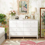 Commode laquée de 55,1 po, commode longue pour chambre à coucher