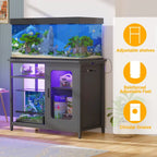 Meuble pour aquarium de 75 à 110 litres avec prises de courant et éclairage LED