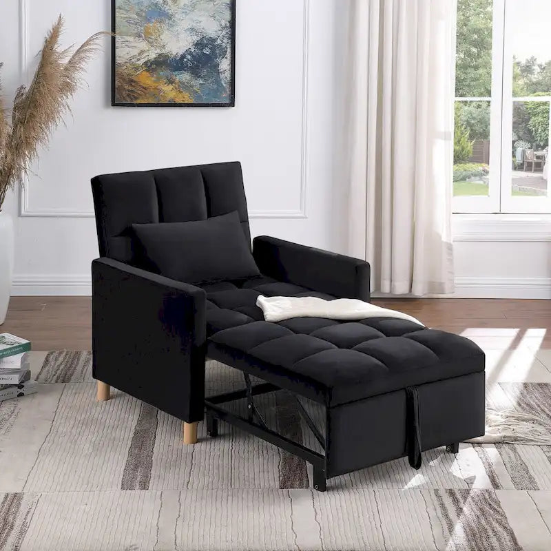 Fauteuil Lit Convertible 3 en 1, Noir