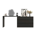 Commode pivotante 32,7H et bureau coiffeuse 6 tiroirs Blanc/Noir