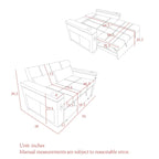 Canapé convertible 54 pouces avec lit gigogne, double assise, fonction relax