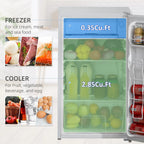 Mini-réfrigérateur de 3,2 pi³ avec congélateur, réfrigérateur compact à porte unique avec thermostat réglable pour chambre à coucher