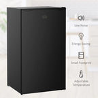 Mini-réfrigérateur de 3,2 pi³ avec congélateur, réfrigérateur compact à porte unique avec thermostat réglable pour chambre à coucher