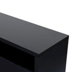 Meuble TV de cheminée électrique RVB moderne noir de 68 pouces pour téléviseurs jusqu'à 72 pouces
