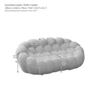 Canapé paresseux courbé 2 places Bubble de forme nid d'abeille avec tissu textile 3D pour salon et appartement