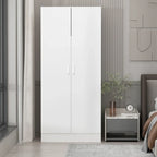 Armoire de chambre autonome à 2 portes avec tringle à vêtements