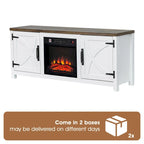 Meuble TV de ferme avec cheminée électrique de 58 po, console pour téléviseurs jusqu'à 65 po