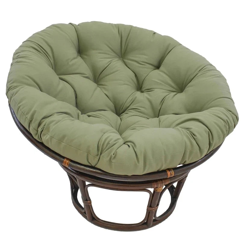 Fauteuil Papasan en rotin de 42 pouces avec coussin en sergé
