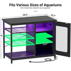 Meuble pour aquarium de 75 à 110 litres avec prises de courant et éclairage LED