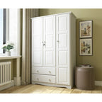 Armoire 3 portes - Blanc/Moka/Java - Bois massif