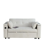 Canapé convertible 54 pouces avec lit gigogne, double assise, fonction relax