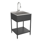 Évier de buanderie et support de lavage en acier inoxydable de 24 po L x 22 po P x 35 po H