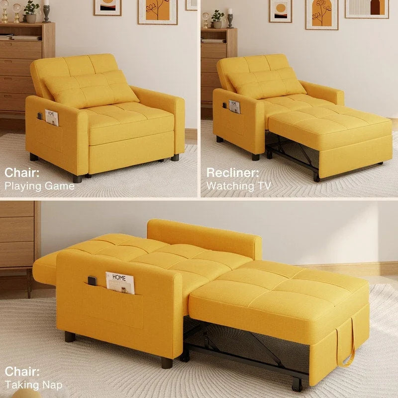 Canapé-lit convertible 3-en-1, Canapé-chaise dépliable, Lit pliant convertible pour salon