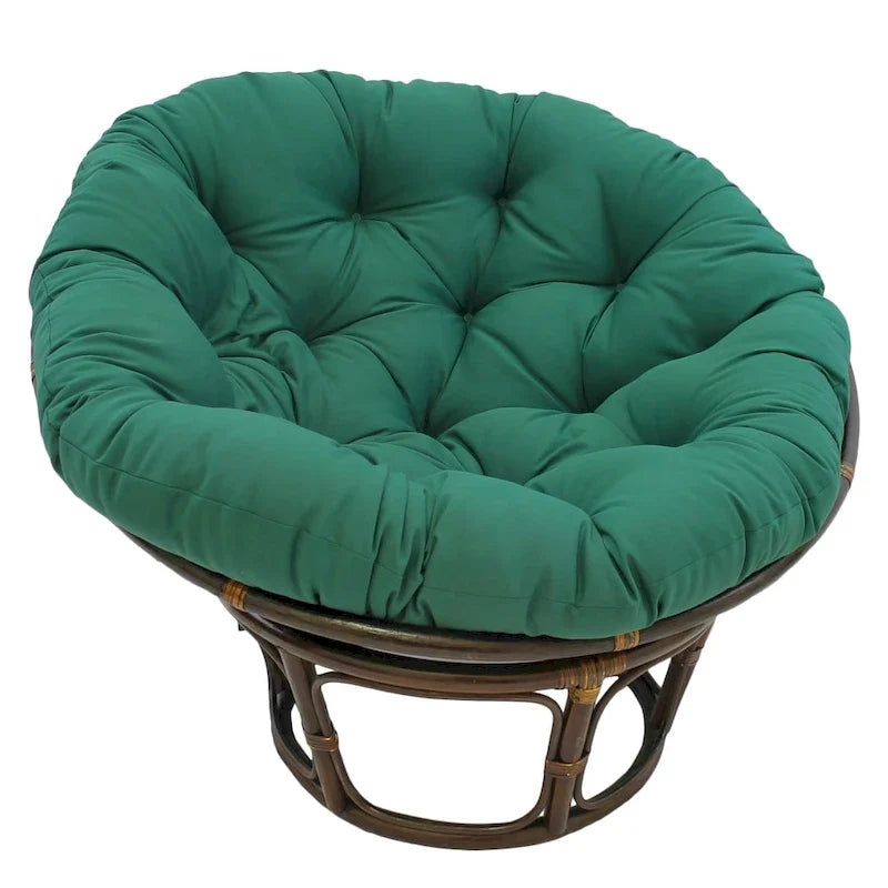 Fauteuil Papasan en rotin de 42 pouces avec coussin en sergé