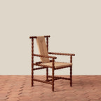 Fauteuil – la tradition artisanale du bois tourné et du cannage dégage un air raffiné et artisanal