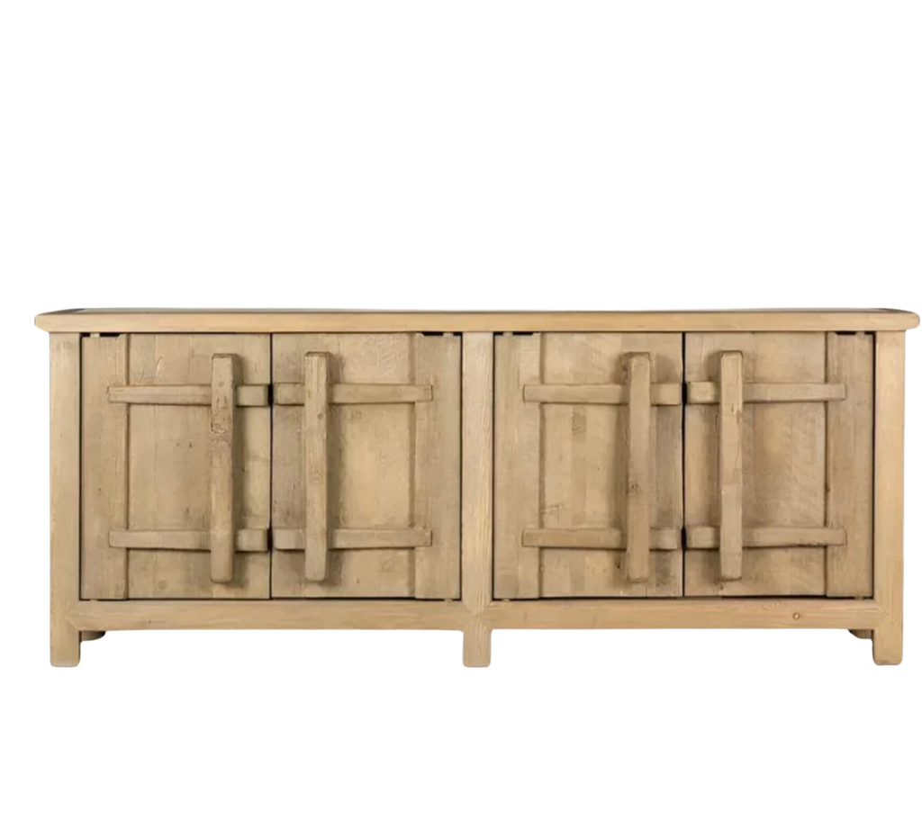Bahut en orme - Fusion de design contemporain et rustique, cette pièce apporte des éléments naturels bruts, texturés et terreux à votre intérieur afin de lui donner une base solide...