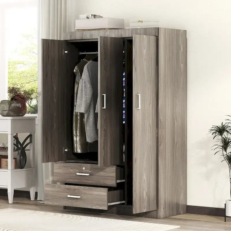 Armoire 3 portes avec 2 tiroirs