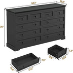 Commode à 10 tiroirs, grande commode à 55 tiroirs en bois et chiffonnier