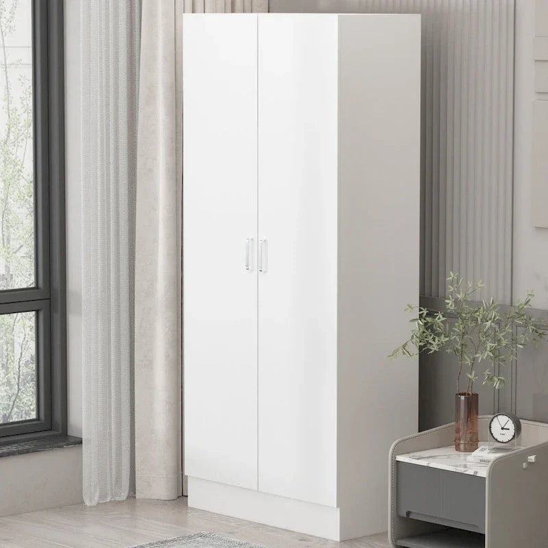 Armoire de chambre autonome à 2 portes avec tringle à vêtements
