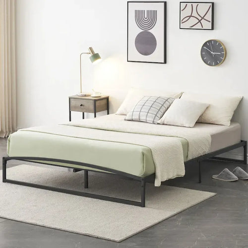 Cadre de lit plateforme en métal profil bas de 10 pouces