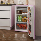 Mini-réfrigérateur de 3,2 pi³ avec congélateur, réfrigérateur compact à porte unique avec thermostat réglable pour chambre à coucher